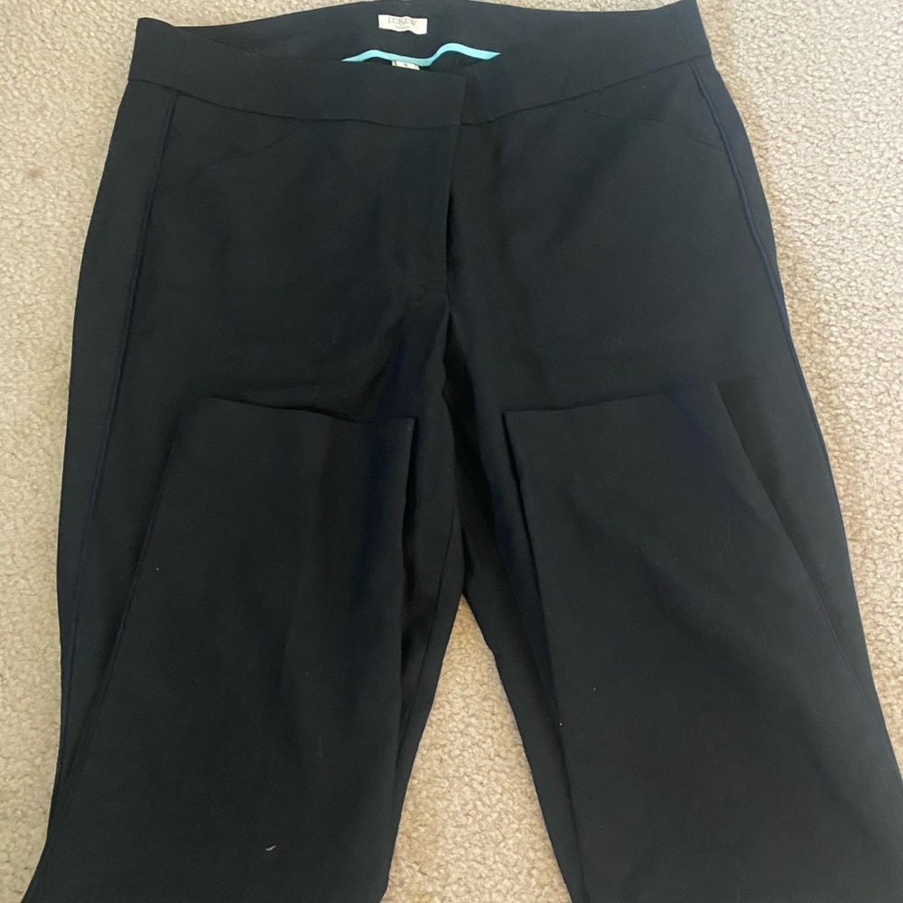Jcrew Black Work Slacks Wool Blend With Blue Trim - image 3